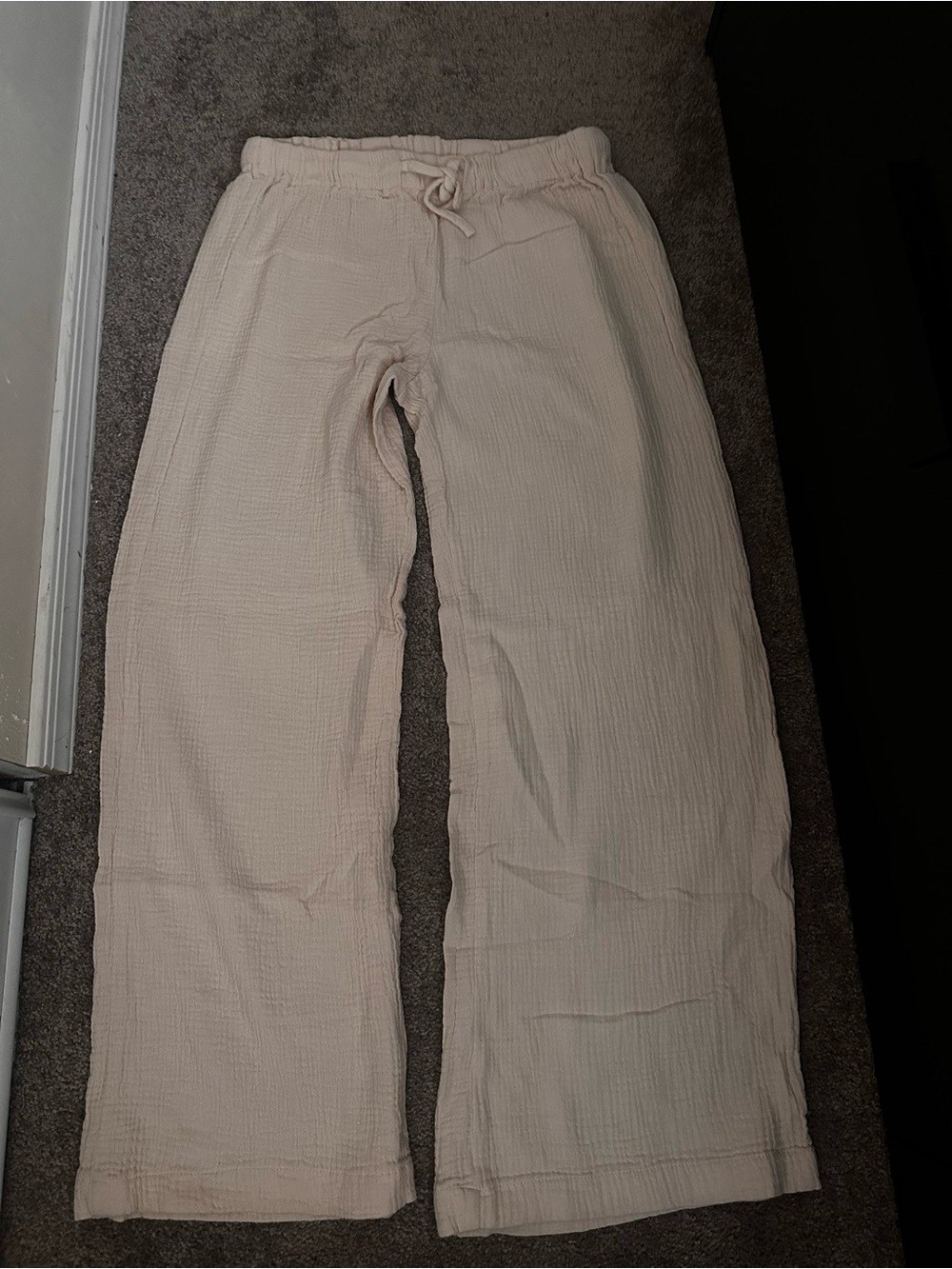 Just Living Wide-Leg Cotton Pants Size Large 0164